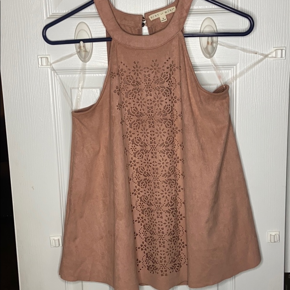 Rose suede tank
